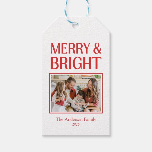 Festive Candy Cane Striped Christmas Red White Geschenkanhänger (Vorderseite)