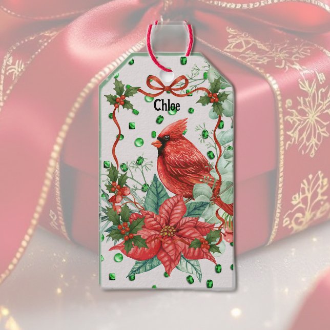 Festive Cardinal Bird Gift Tags Geschenkanhänger (Von Creator hochgeladen)