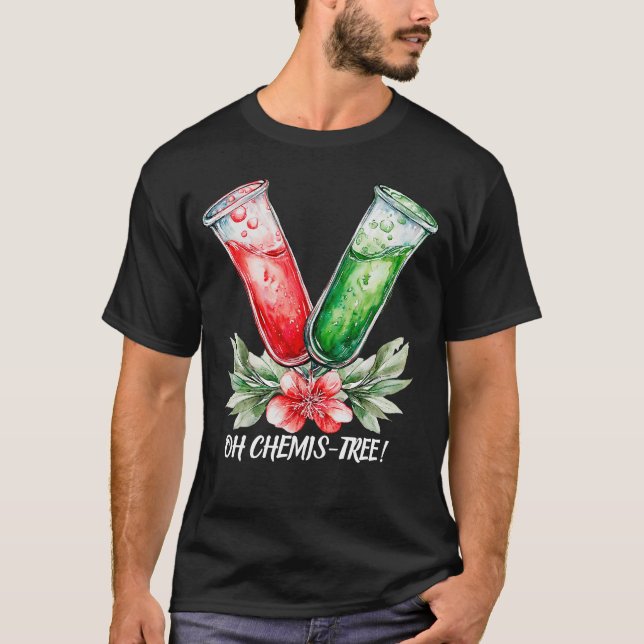 Festive Chemistry Test Tube Pun Art T-Shirt (Vorderseite)