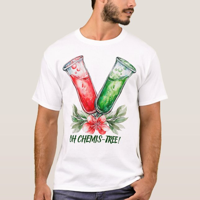 Festive Chemistry Test Tube Pun Art T-Shirt (Vorderseite)