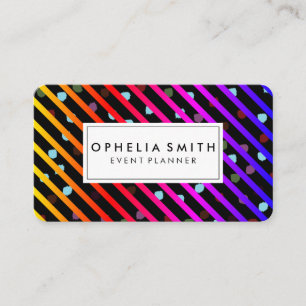 Festive Chic Stripes und Dots Textur Visitenkarte