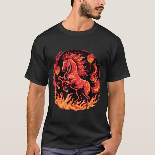 Festive Chinese New Year 2026 Horse Lantern Cultur T-Shirt (Vorderseite)