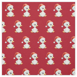 Festive Christmas Baby Goose with Santa Hat Red Stoff