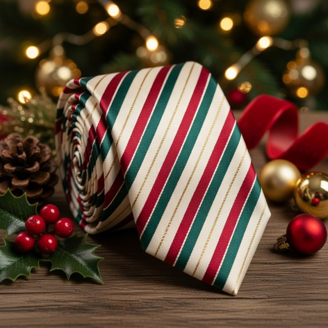 Festive Christmas Candy Cane Stripe Krawatte (Von Creator hochgeladen)