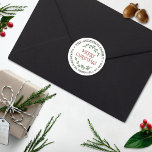 Festive Christmas Custom Return Address Runder Aufkleber<br><div class="desc">Add your return address with ease this Christmas with these simple yet very trendy stickers. The design is easy to personalize with your name,  address and holiday message.</div>