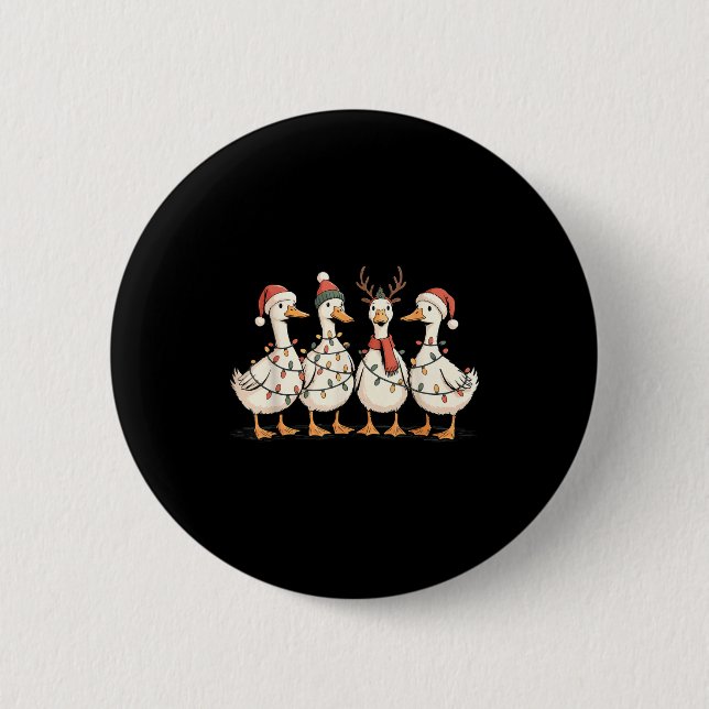 Festive Christmas Ducks Decorative Jolly Xmas Holi Button (Vorderseite)