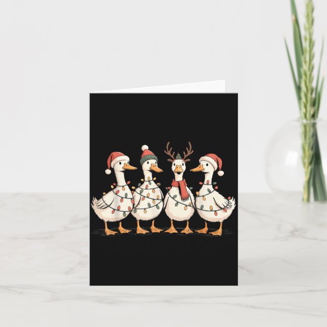 Festive Christmas Ducks Decorative Jolly Xmas Holi Karte (Vorderseite)
