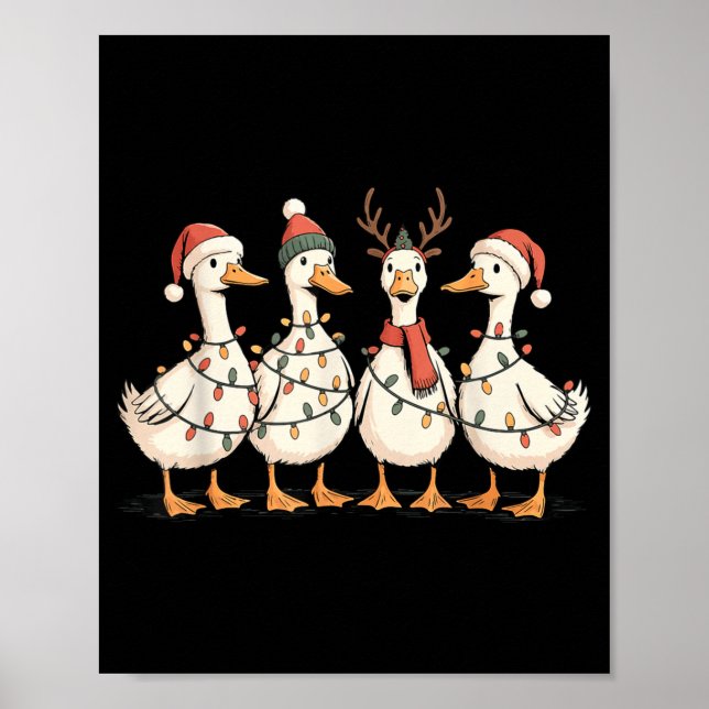 Festive Christmas Ducks Decorative Jolly Xmas Holi Poster (Vorne)