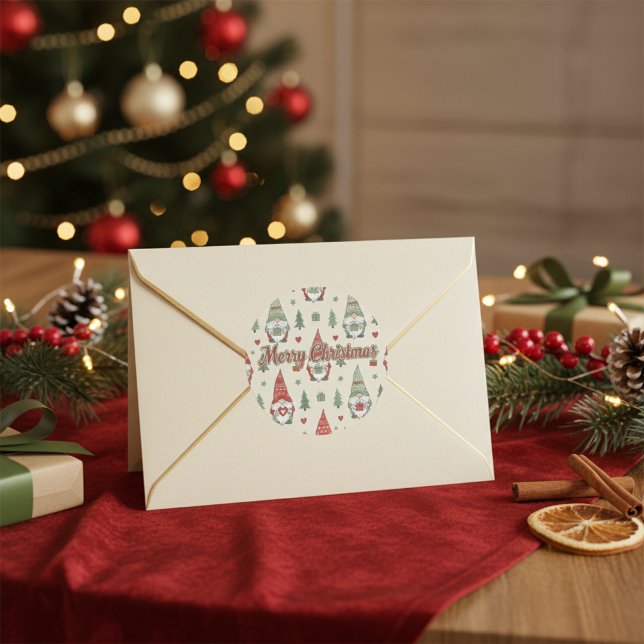 Festive Christmas Gnome Pattern Sticker (Von Creator hochgeladen)