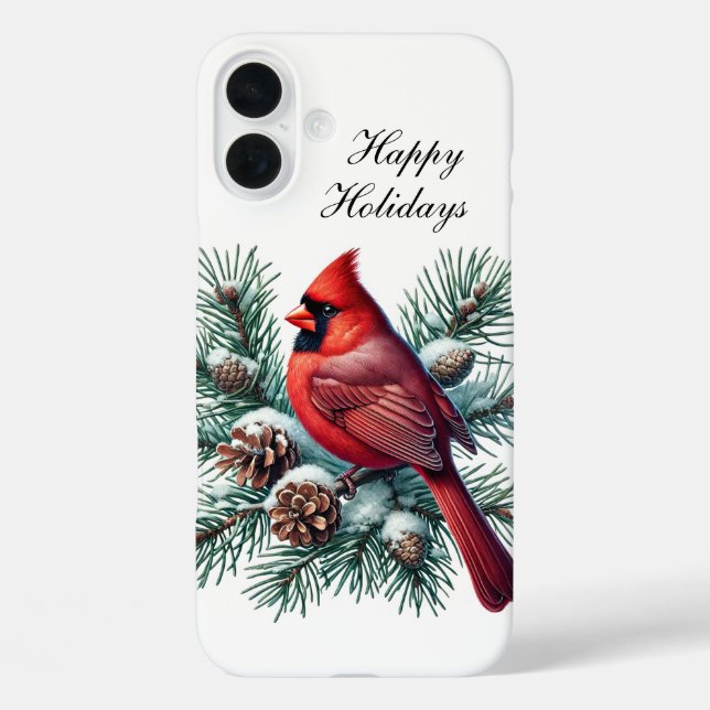 Festive Christmas Holiday Cardinal customizable  Case-Mate iPhone Hülle (Rückseite)