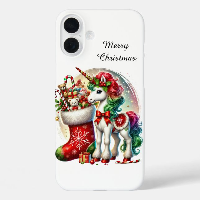 Festive Christmas Holiday customizable unicorn  Case-Mate iPhone Hülle (Rückseite)