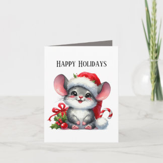 Festive Christmas mouse add message Feiertagskarte
