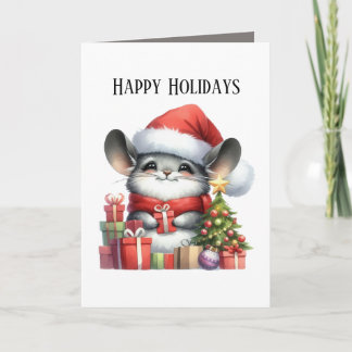 Festive Christmas mouse add message happy Feiertagskarte