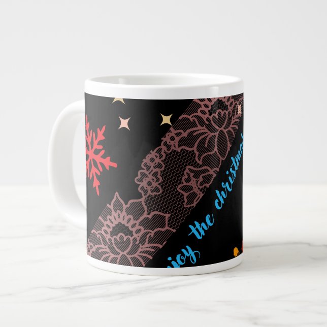 Festive Christmas Mug – Merry Holidays Coffee Cup  Jumbo-Tasse (Vorderseite Links)