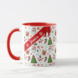 Festive Christmas Mug – Santa & Reindeer  Tasse