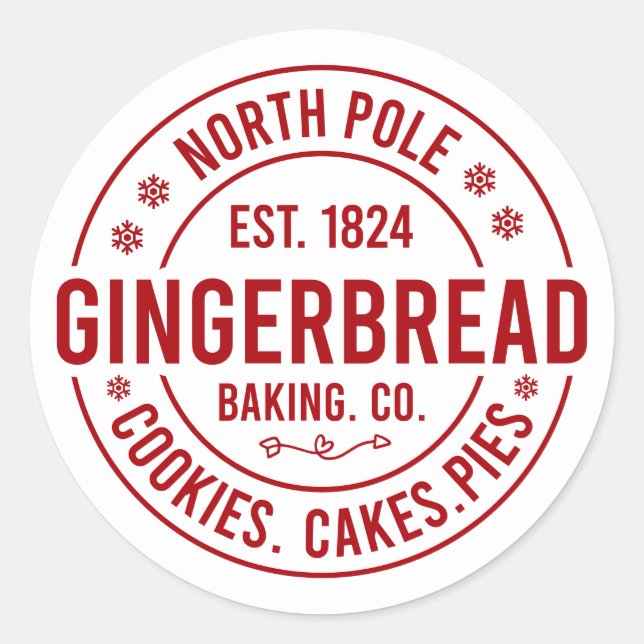 Festive Christmas North Pole gingerbread Runder Aufkleber (Vorderseite)