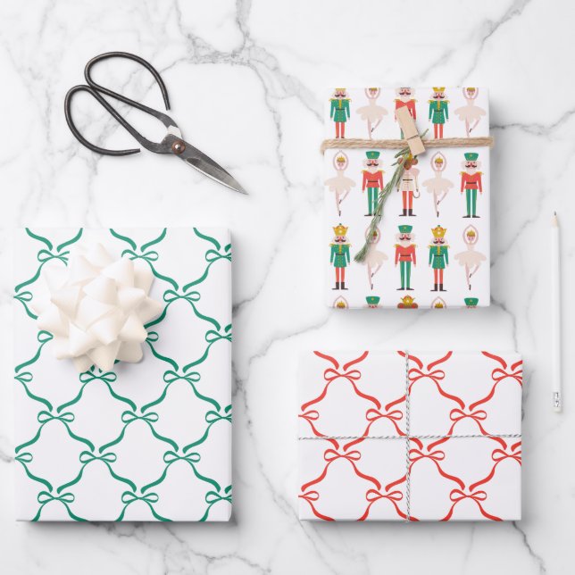 Festive Christmas Nutcracker Ballerina  Geschenkpapier Set (Vorderseite)