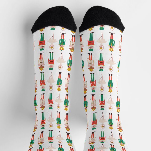 Festive Christmas Nutcracker Ballerina  Socken (Oben)