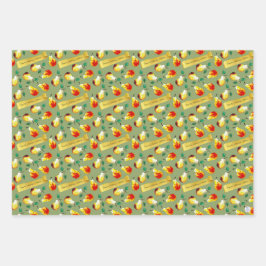 Festive Christmas Pears Personalized Boho Kitchen Geschenkpapier Set