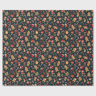 Festive Christmas Seamless Pattern – Candy Canes,  Geschenkpapier