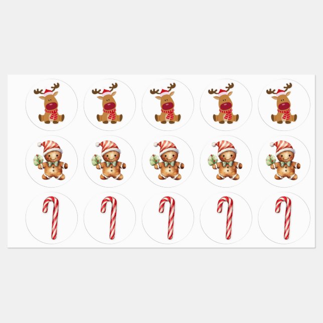 Festive Christmas Shapes Sticker Pack (Blatt)