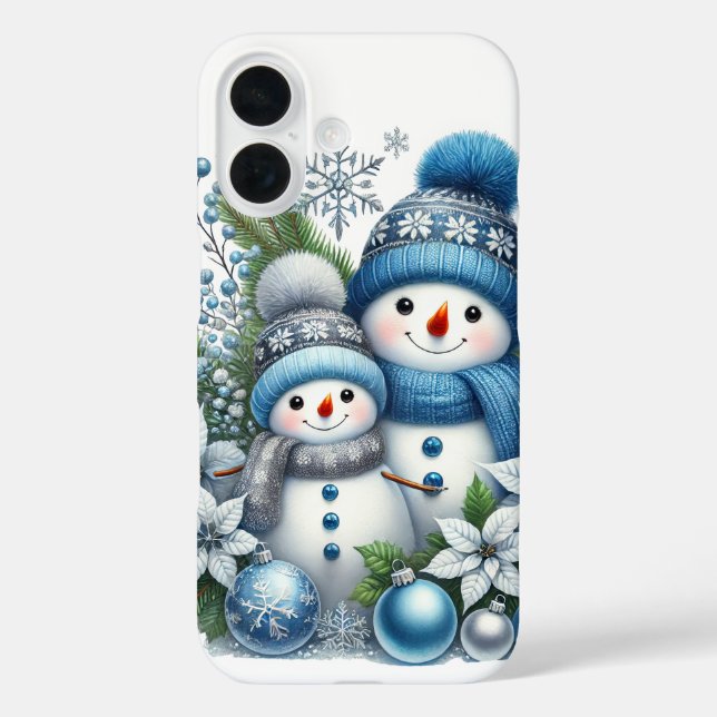 Festive Christmas snowman Holiday Case-Mate iPhone Hülle (Rückseite)