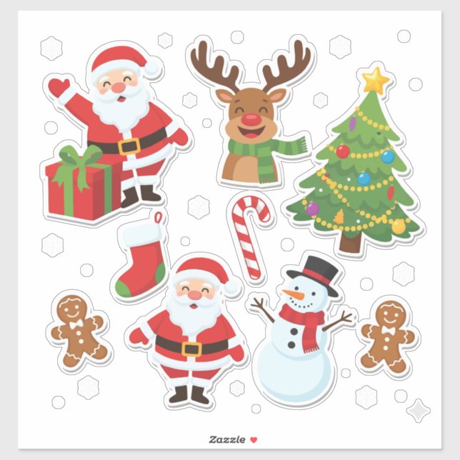 Festive Christmas Sticker Collection: Santa (Blatt)