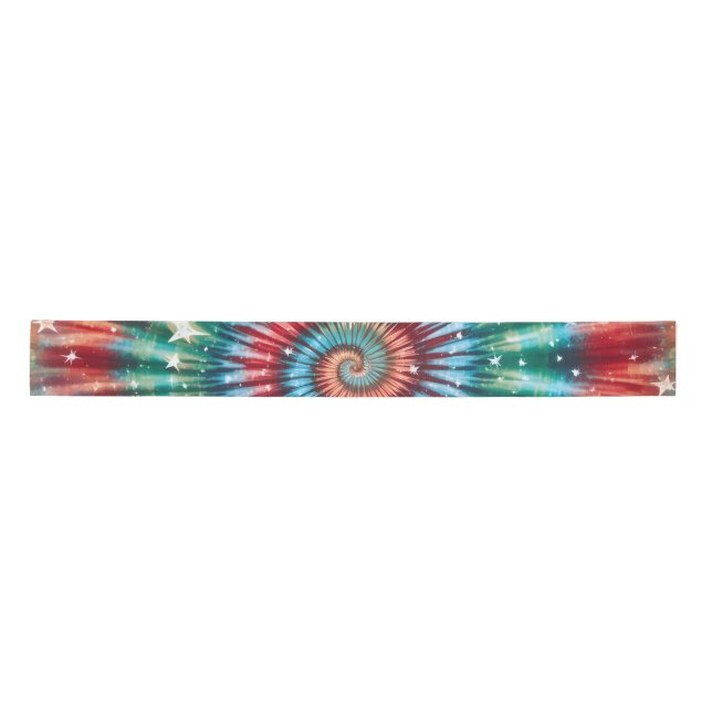 Festive Christmas Tie Dye Spiral Satinband (Vorderseite)