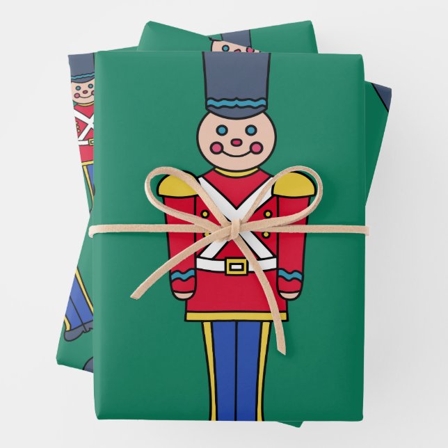 Festive Christmas Toy Soldiers Wrapping Paper Geschenkpapier Set (Beispiel)