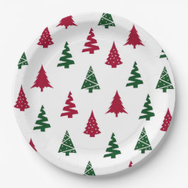 Festive Christmas Tree Paper Plates Pappteller