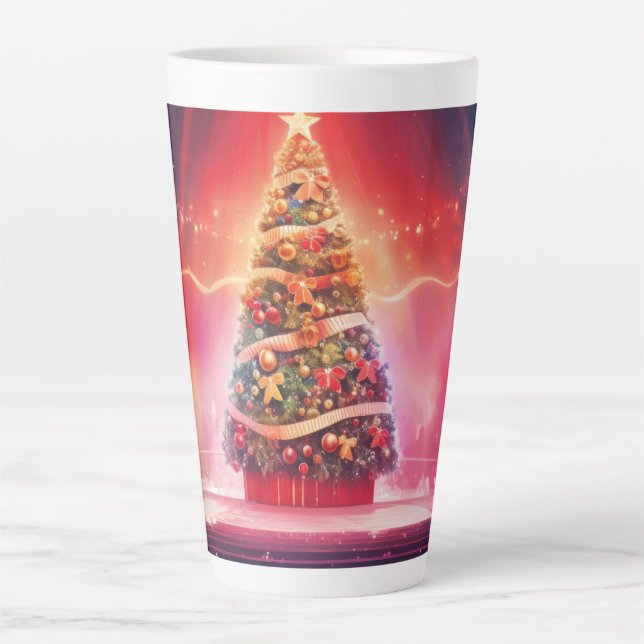 Festive Christmas Tree with Cozy Winter Design gif Milchtasse (Vorderseite)
