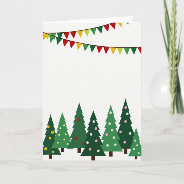Festive Christmas Trees Card Karte (Vorderseite)