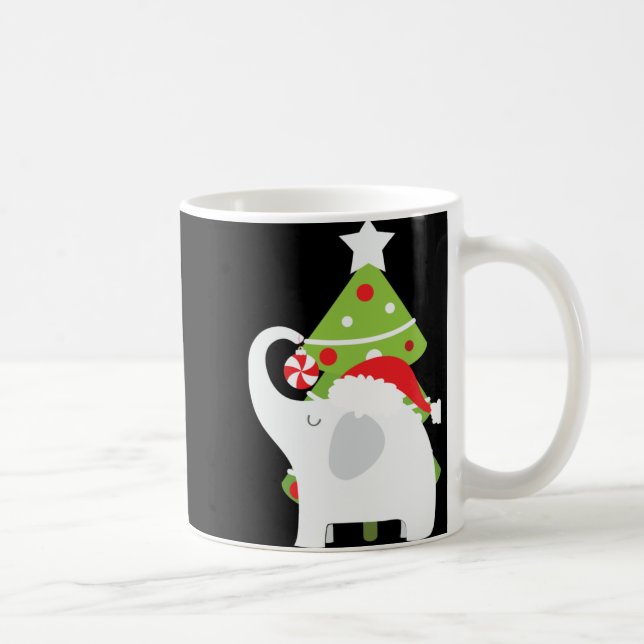 Festive Christmas White Elephant Add Text T Shirt  Kaffeetasse (Rechts)