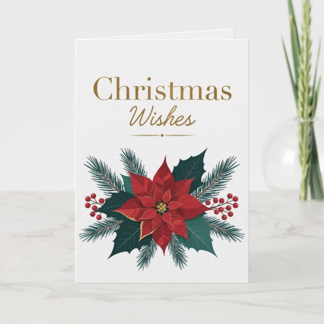 Festive Christmas Wishes Card for Holiday Season Karte (Vorderseite)