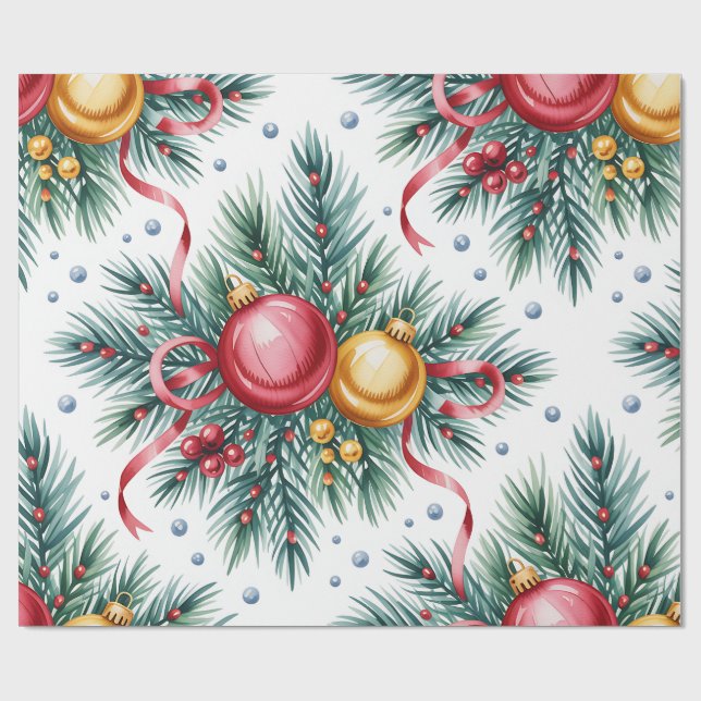 Festive Christmas Wrapping Paper Geschenkpapier (Flach)
