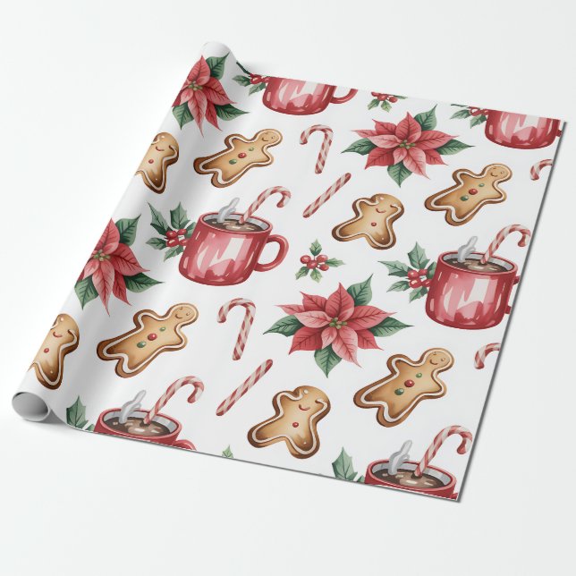 Festive Christmas Wrapping Paper Geschenkpapier (Ungerollt)