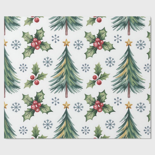 Festive Christmas Wrapping Paper Geschenkpapier (Flach)