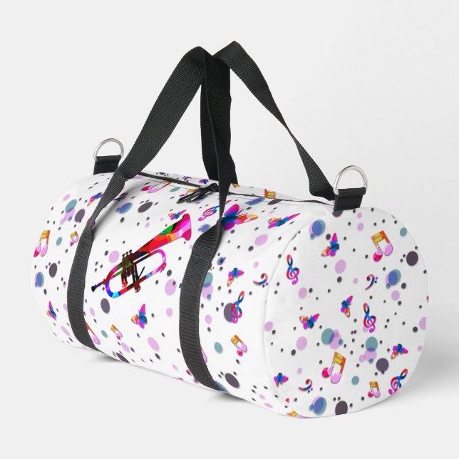 Festive Colorful Trumpet Music Splash  Duffle Bag (Linke Seite)