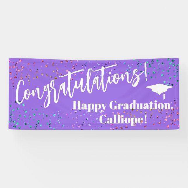 Festive Confetti Herzlichen Glückwunsch Graduate Banner (Horizontal)