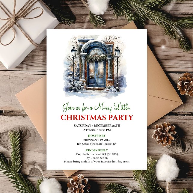 Festive cozy Christmas scene party invitation Einladung (Festive cozy Christmas scene party invitation)