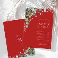 Festive Crimson Red Eucalyptus Greenerity Wedding