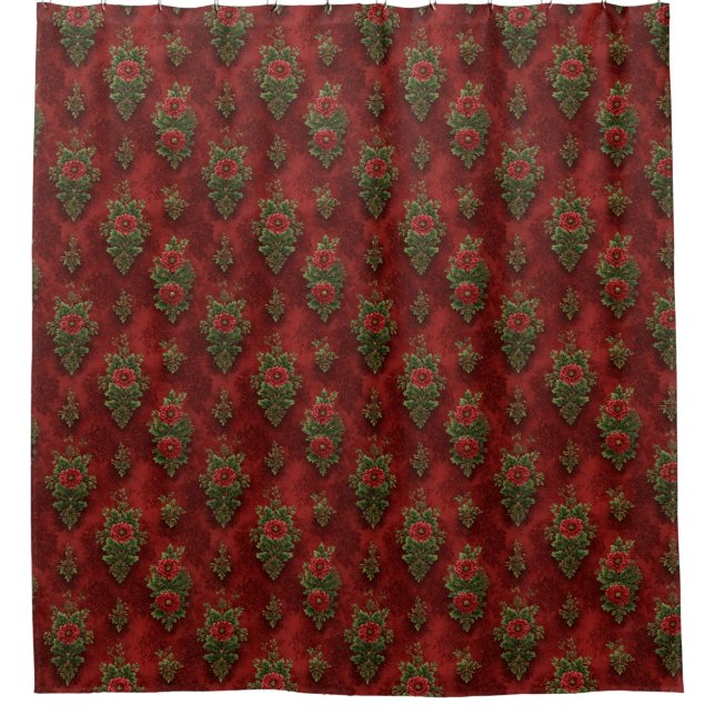 Festive Damask  Duschvorhang (Vorderseite)