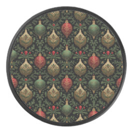 Festive Damask Eishockey Puck