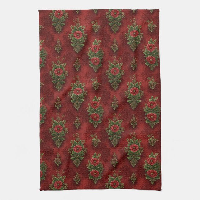 Festive Damask  Geschirrtuch (Vertikal)