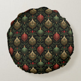 Festive Damask  Rundes Kissen