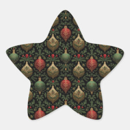 Festive Damask  Stern-Aufkleber