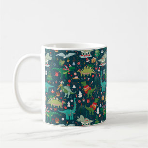 Festive Dinosaurier Weihnachtsmuster Kaffeetasse