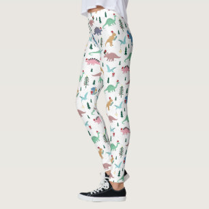 Festive Dinosaurier Weihnachtsmuster Leggings