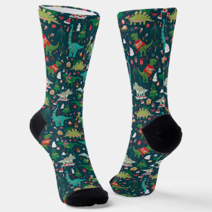 Festive Dinosaurier Weihnachtsmuster Socken