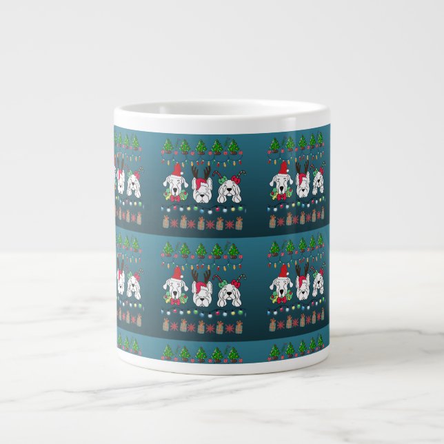 Festive dogs Christmas pattern - cute hoiiday dogs Jumbo-Tasse (Vorderseite)